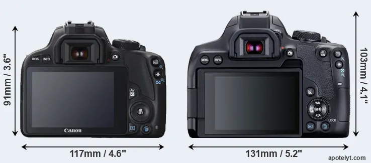 Comparison 100D or 850D rear