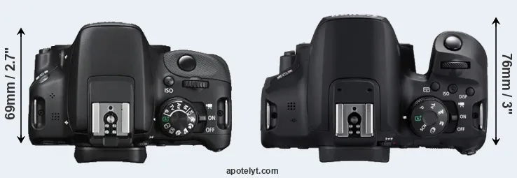 Compare 100D versus 850D top