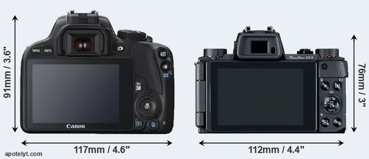 Comparison 100D or G5X rear