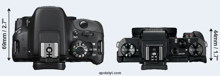 Compare 100D versus G5X top