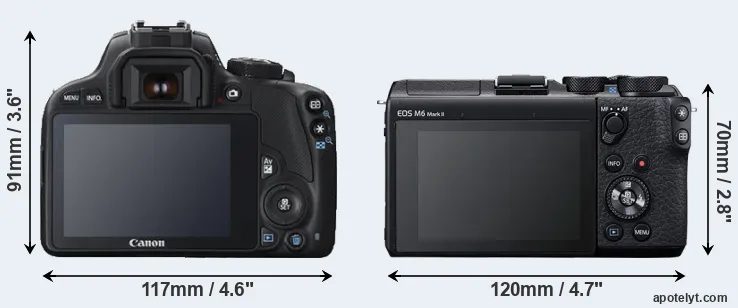 Comparison 100D or M6 Mark II rear