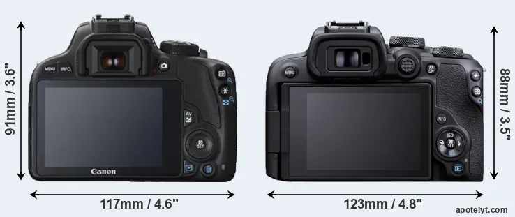 Comparison 100D or R10 rear