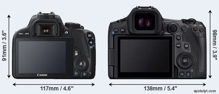 Comparison 100D or R5 Mark II rear