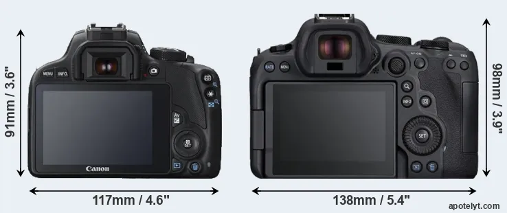 Comparison 100D or R6 Mark II rear