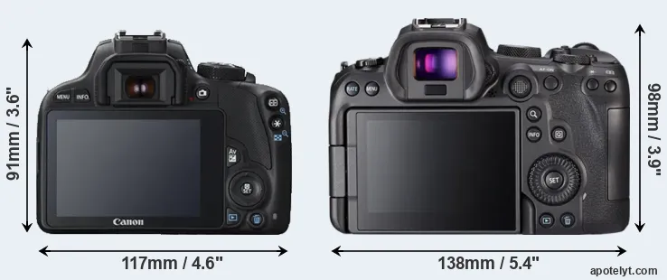Comparison 100D or R6 rear