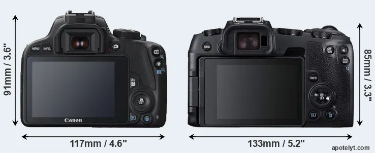 Comparison 100D or RP rear