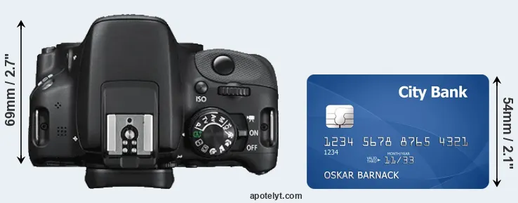 100D versus credit card top view