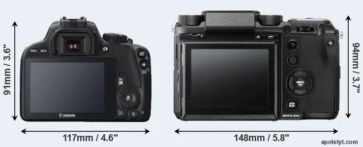 Comparison 100D or GFX 50S rear