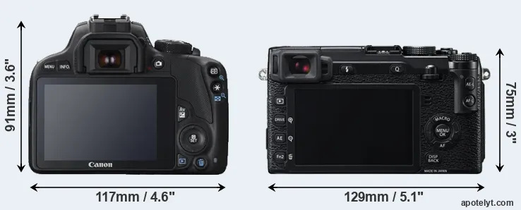Comparison 100D or X-E2 rear
