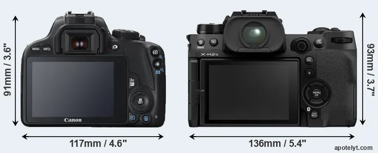 Comparison 100D or X-H2S rear