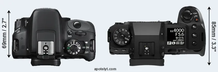 Compare 100D versus X-H2S top