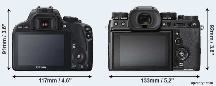 Comparison 100D or X-T2 rear