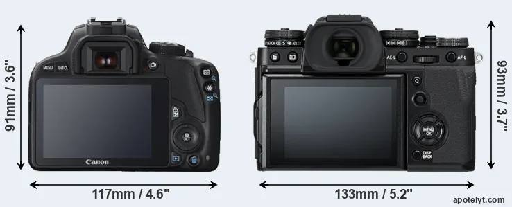 Comparison 100D or X-T3 rear
