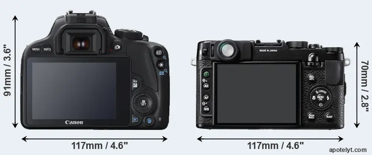 Comparison 100D or X10 rear