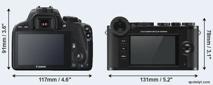 Comparison 100D or CL rear