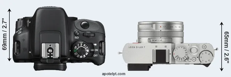 Compare 100D versus D-LUX 7 top