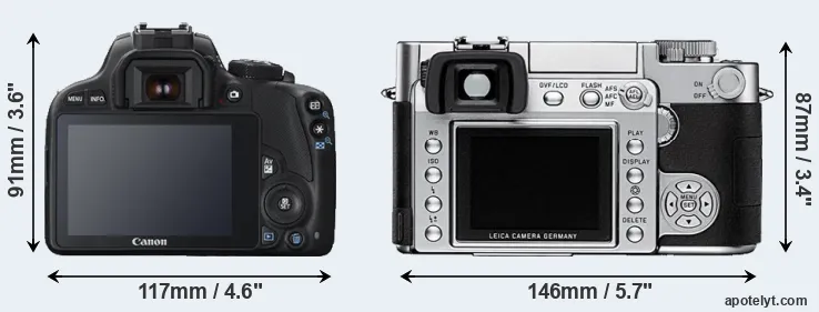 Comparison 100D or Digilux 3 rear