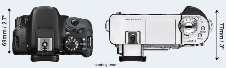 Compare 100D versus Digilux 3 top