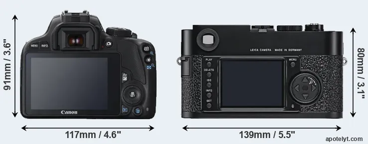 Comparison 100D or M9 rear