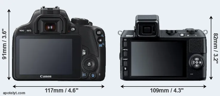 Comparison 100D or V2 rear