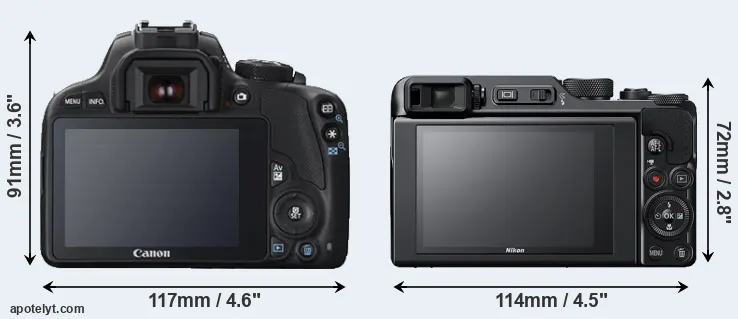 Comparison 100D or A1000 rear