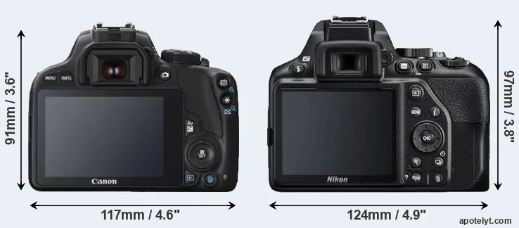 Comparison 100D or D3500 rear