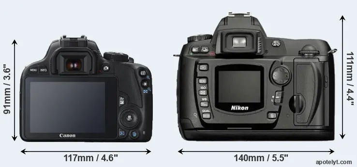 Comparison 100D or D70 rear