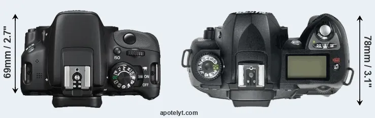 Compare 100D versus D70 top