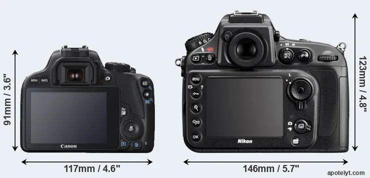Comparison 100D or D800 rear