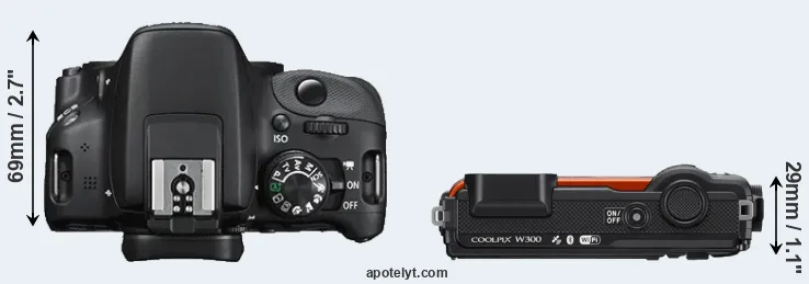 Compare 100D versus W300 top