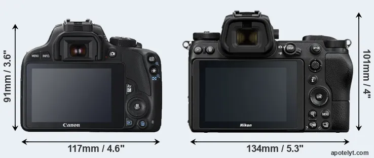 Comparison 100D or Z6 rear