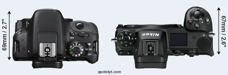 Compare 100D versus Z7 top