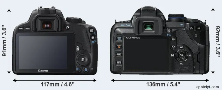 Comparison 100D or E-520 rear
