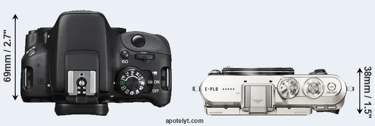 Compare 100D versus E-PL8 top