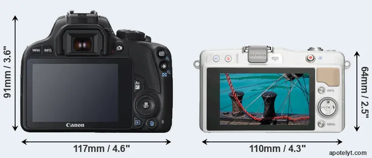 Comparison 100D or E-PM2 rear