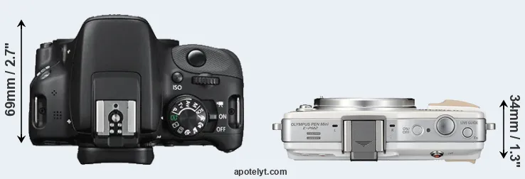 Compare 100D versus E-PM2 top