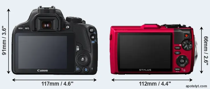 Comparison 100D or TG-4 rear