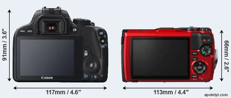 Comparison 100D or TG-5 rear