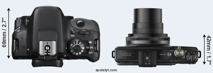 Compare 100D versus XZ-1 top
