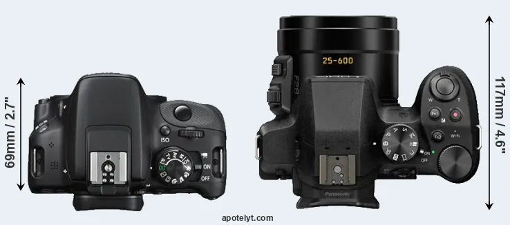 Compare 100D versus FZ300 top