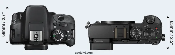 Compare 100D versus GX8 top