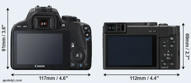 Comparison 100D or TZ95 rear