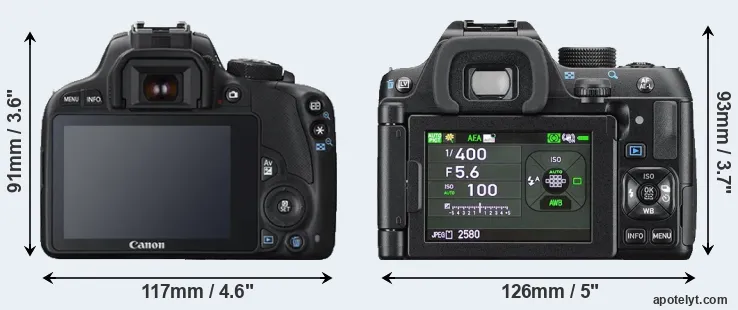 Comparison 100D or K-70 rear