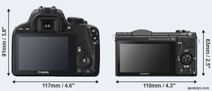 Comparison 100D or A5100 rear