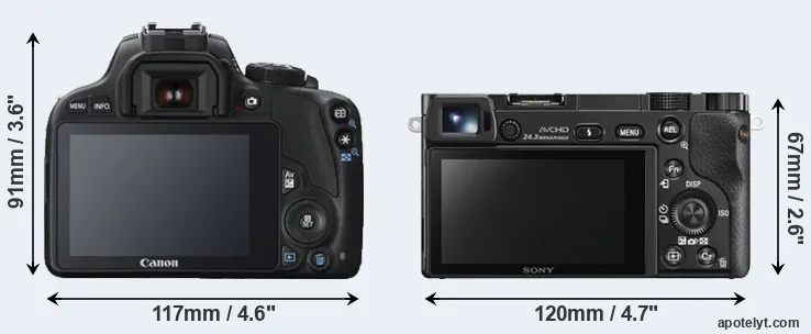 Comparison 100D or A6000 rear