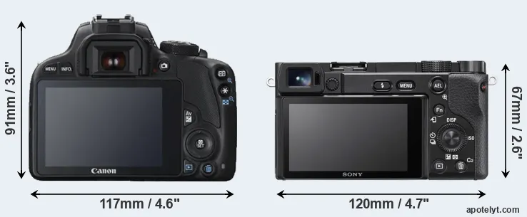 Comparison 100D or A6100 rear