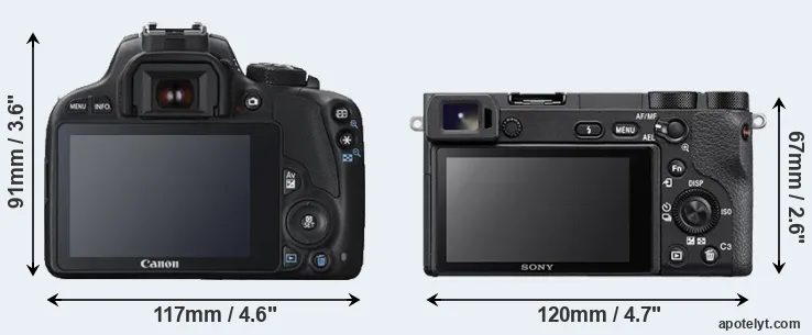 Comparison 100D or A6500 rear