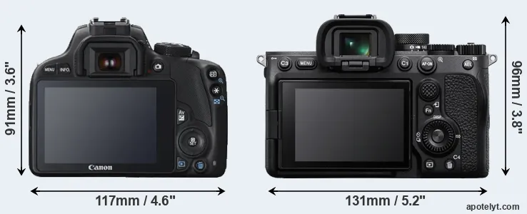 Comparison 100D or A7 IV rear