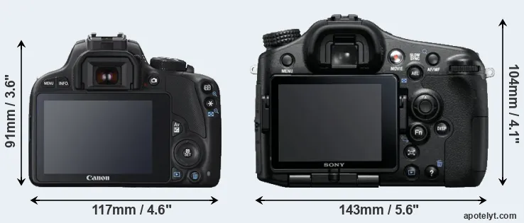 Comparison 100D or A77 rear