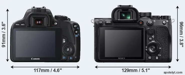 Comparison 100D or A7R IV rear